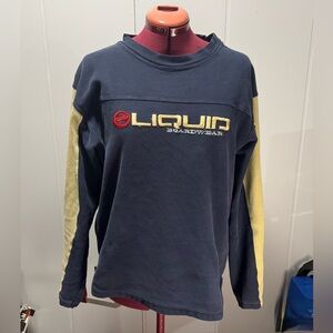 Vintage 90’s Single Stitch “Liquid boardwear” Y2K Skater Pull over crew neck tee